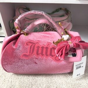Juicy  Couture Pink Velvet Shoulder Bag - UK exclusive